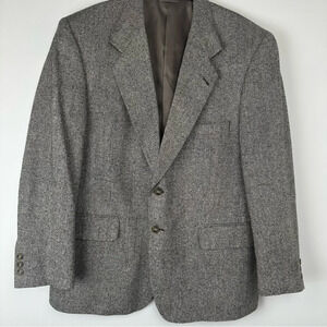 Bert Pulitzer Men’s Sport Coat Size 42 Short Gray 100% Silk Tweed‎ Old Money